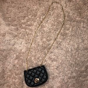 Fake black leather. Fake gold.